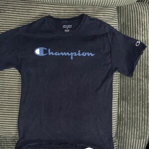 Champion Navy Blue Tee with Blue Logo